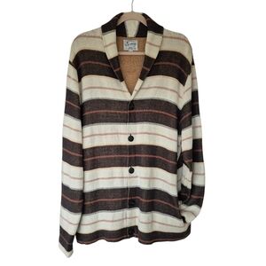 Lucky Brand Shawl Collar Southwestern Cotton Cardigan Palm Print